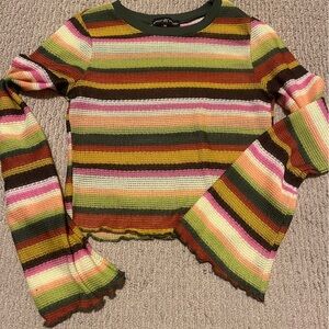 Almost Famous Multicolor Striped Crop Top